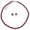 Handmade Swarovski Red Pearls Necklace & Stud Earrings Set Handmade Swarovski Red Pearls Necklace & Stud Earrings Set