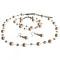 Peach Swarovski Pearl & Crystal Necklace Earrings Bracelet Set Peach Swarovski Pearl & Crystal Necklace Earrings Bracelet Set