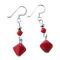 Celebrity Coral Red Swarovski Crystals Hooped Earrings Celebrity Coral Red Swarovski Crystals Hooped Earrings