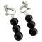 Dangling Black Pearls Clip-On Earrings Dangling Black Pearls Clip-On Earrings