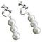 White Dangling Pearls Flower Girl Clip On Earrings