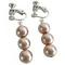 Dangling Champagne Pearls Clip On Earrings