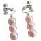 Dangling Pretty Pink Pearls Clip on Earrings