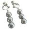 Silver Gray Pearls Clip On Stylish Earrings Silver Gray Pearls Clip On Stylish Earrings
