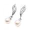 Stylish Ivory Pearl Decorated Cubic Zircon Stud Earrings