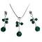 Dangling Emerald Crystal Necklace & Earrings Jewelry Set