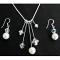 White Pearl AB Crystal Tinkerbel Necklace & Earrings