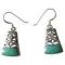Artisan Crafted Oxidized Silver Turquoise Inlaid Earrings