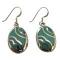 Green Oval Shaped Sterling Silver Turquoise Earrings Green Oval Shaped Sterling Silver Turquoise Earrings