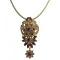 Vintage Inspired Topaz Antique Gold Pendant Necklace Gift For Mot