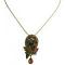 Multi Color Crystal Gold Plated Chain & Vintage Pendant