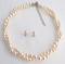Ivory Pearls Swarovski Twisted Necklace & Stud Earrings Jewelry