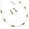 Pretty Yellow Pearl Necklace & Earrings Jewelry Gift Set
