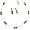 Lustrous Illusion Wire Brown Pearl & Rhinestones Necklace Set