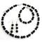 Alluring Black Pearls & Silver Spacer Wedding Jewelry Set