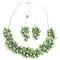 Cluster Necklace Grape Earrings In Kelly Green Pearls & Crystals 