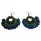 Handmade Crochet Earrings in Combo Deep Brown, Blue & Green