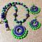 Terracotta Chakra Style Blue & Green Necklace & Earrings Terracotta Chakra Style Blue & Green Necklace & Earrings