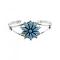 Engraved Floral Design Turquiose Sterling Cuff Bracelet