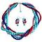 Summer Beach Multi Color Pearls Five Strand Braided Necklace Summer Beach Multi Color Pearls Five Strand Braided Necklace