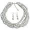 White Five Strand Braided Twisted Pearls Necklace Bridal Jewelry