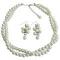 Ivory Pearl Twisted Necklace With Matching Grape Earrings Ivory Pearl Twisted Necklace With Matching Grape Earrings