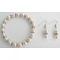 Blush Pink Pearl Stretchable Bracelet Earrings Daughter Gift
