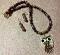 Cute owl Set Dressed in Brown Glass Beads!!!!!