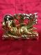 Gold Brass Lying Ganesha Statue
