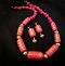 Handmade Embossed Beads Polymer Clay Set in Shades of Pink & Gold