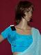 Crepe Blouse Choli for Sarees or Lehenga - Firozi Blue #4856