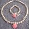 Rose Necklace Bracelet Wedding Jewelry Blush Pink Pearls Rose Necklace Bracelet Wedding Jewelry Blush Pink Pearls