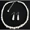 White Pearl Rhinestone Necklace Earrings Gift Set White Pearl Rhinestone Necklace Earrings Gift Set