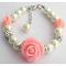 Lite Pink Rose Flower Bracelet for Wedding / Flower Girl Lite Pink Rose Flower Bracelet for Wedding / Flower Girl