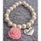 Resin Rose Flower Bracelet Flower Girl Gift Blush Pink Pearl Bracelet