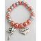 Flower Girl Charm Wedding Gift Bracelet Orange Gray Pearls Flower Girl Charm Wedding Gift Bracelet Orange Gray Pearls
