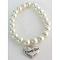 Wedding Gift Bridal Party Jewelry Flower Girl Bracelet Ivory Pearls