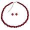 Handcrafted Single Strand Red Pearl Necklace Stud Earrings Handcrafted Single Strand Red Pearl Necklace Stud Earrings