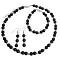 Alluring Black Pearls & Silver Spacer Wedding Jewelry Set Alluring Black Pearls & Silver Spacer Wedding Jewelry Set