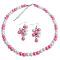 White Hot Pink Single Strand Pearl Necklace with Cluster Earrings White Hot Pink Single Strand Pearl Necklace with Cluster Earrings