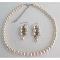 Light Pink Pearl Necklace & Cluster Earring Gift Set
