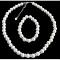 White Pearls Rhinestone Combination Necklace Bracelet Set