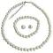 Wedding Jewelry Flower Girl Ivory Pearl Rhinestone Necklace Bracelet Set