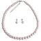 Pink Pearl Wedding Necklace with Surgical Post Earring Pink Pearl Wedding Necklace with Surgical Post Earring