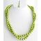 Old Era Necklace Olive Green Pearls Twisted Double Strand Old Era Necklace Olive Green Pearls Twisted Double Strand