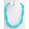 Vintage Style Turquoise Pearls Twisted Necklace Two Strand Necklace