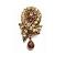 Antique Gold Brooch /w Smoked Topaz Colorado Crystals