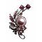 Rose Pink Crystals, Pearls & Cubic Zircon Brooch Pin