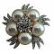 Bridal Vintage Brooch Pin /w Simulated Diamond Crystals Pearls