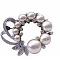 Bridal Pearls Cubic Zircon Decorated Spread Brooch Pin
